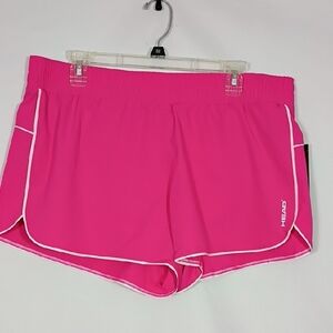NWT HEAD Womens Breakpoint Piping Short Proud Pink Mid Rise Relaxed Size XL